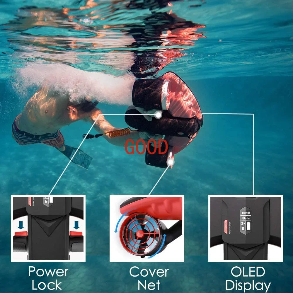 TAO 158WH Sublue Navbow, Scooter Submarino de 75 Minutos de Autonomía, Scooter Eléctrico para Buceo a 4.47 mph, Scooter Submarino Resistente al Agua hasta 40 Metros