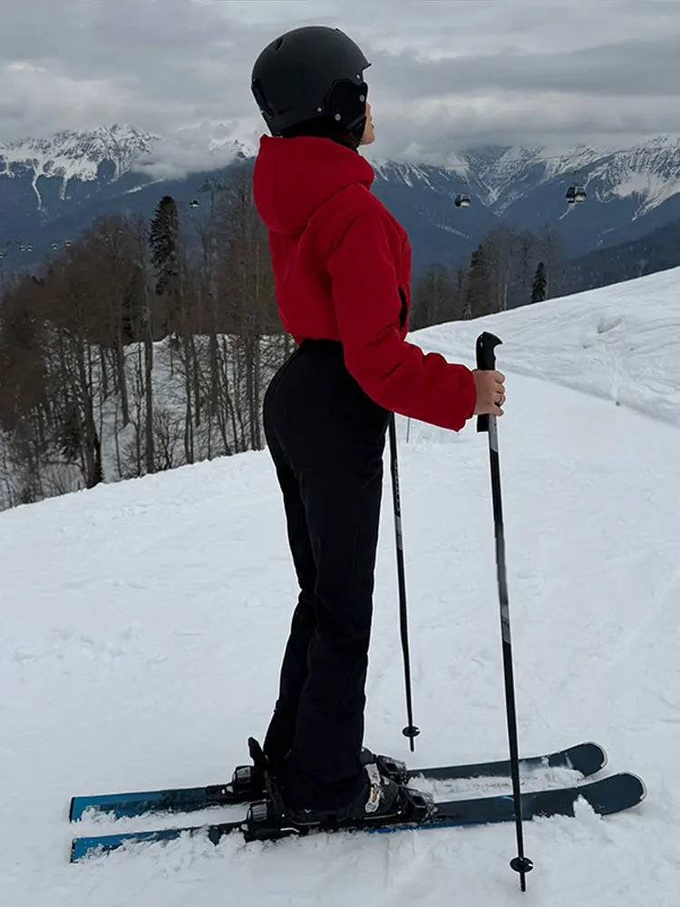 Mono de esquí de invierno para mujer, con cuello de piel sintética, resistente al viento, cálido, de una sola pieza, traje de nieve para actividades al aire libre, mono de snowboard, mono de esquí. ﻿