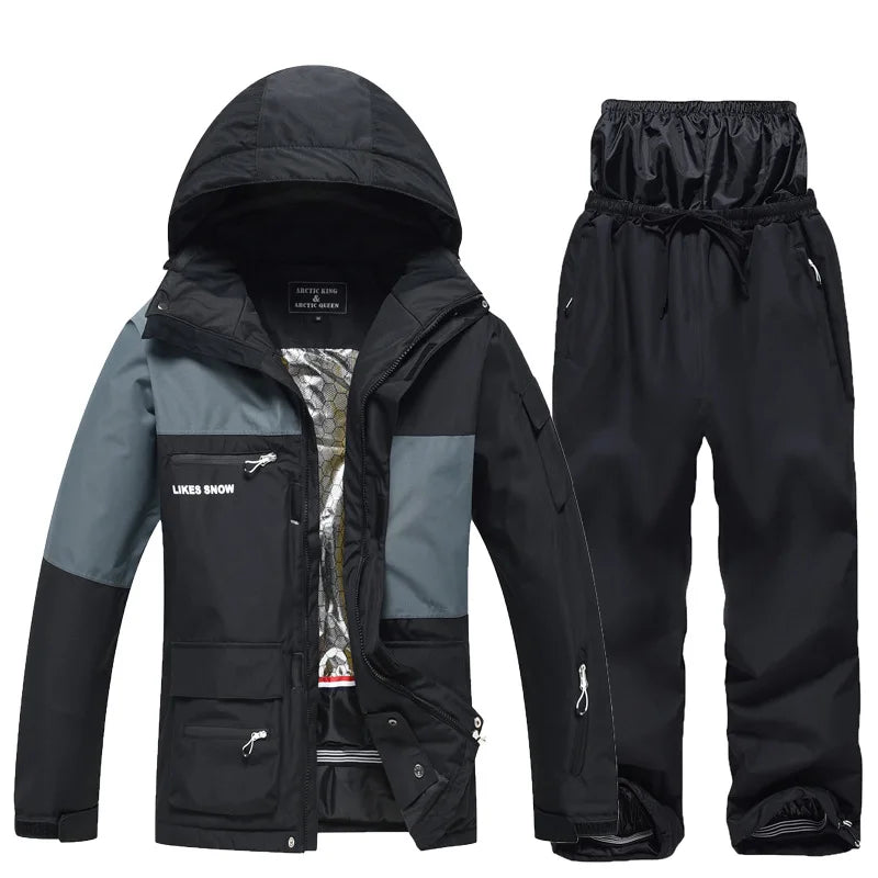 Monos de esquí y Snowboard para hombres y mujeres, traje de esquí térmico impermeable a prueba de viento, conjunto de chaqueta y pantalones de montaña, nuevo, Invierno