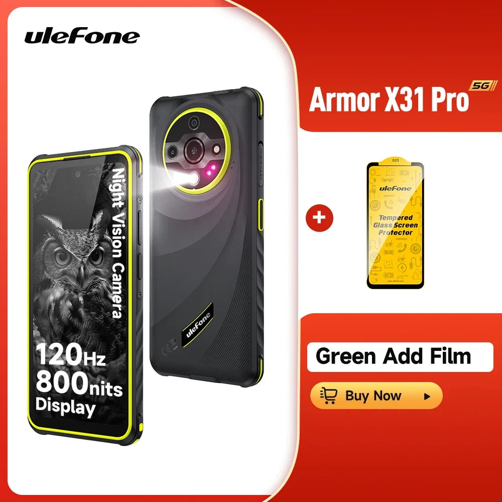Teléfono resistente Ulefone Armor X31 Pro 6,56'' Hasta 16GB+256GB 6050mAh NFC Smartphone Android 14