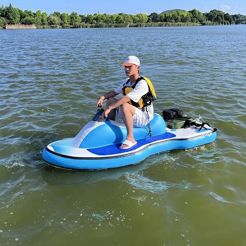 Lancha motora eléctrica, lancha motora inflable pequeña, barco de kart para parque acuático, lancha motora de agua para surf individual