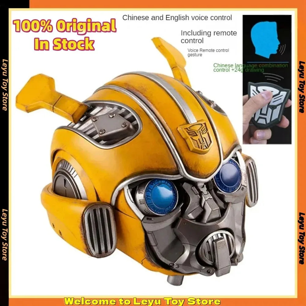 Casco de Iron Man Mk5, Casco de Bumblebee Optimus Prime, Casco Usable 1:1, Máscara con Control por Voz, Figura de Acción, Base Bluetooth, Ojos con Luz