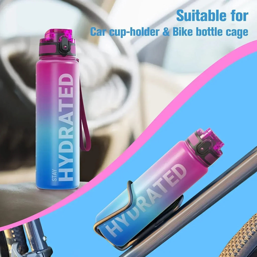 Botella de agua de 32oz, botella de agua deportiva motivacional, botellas para beber a prueba de fugas, hervidor de viaje para deportes al aire libre, botella de agua potable