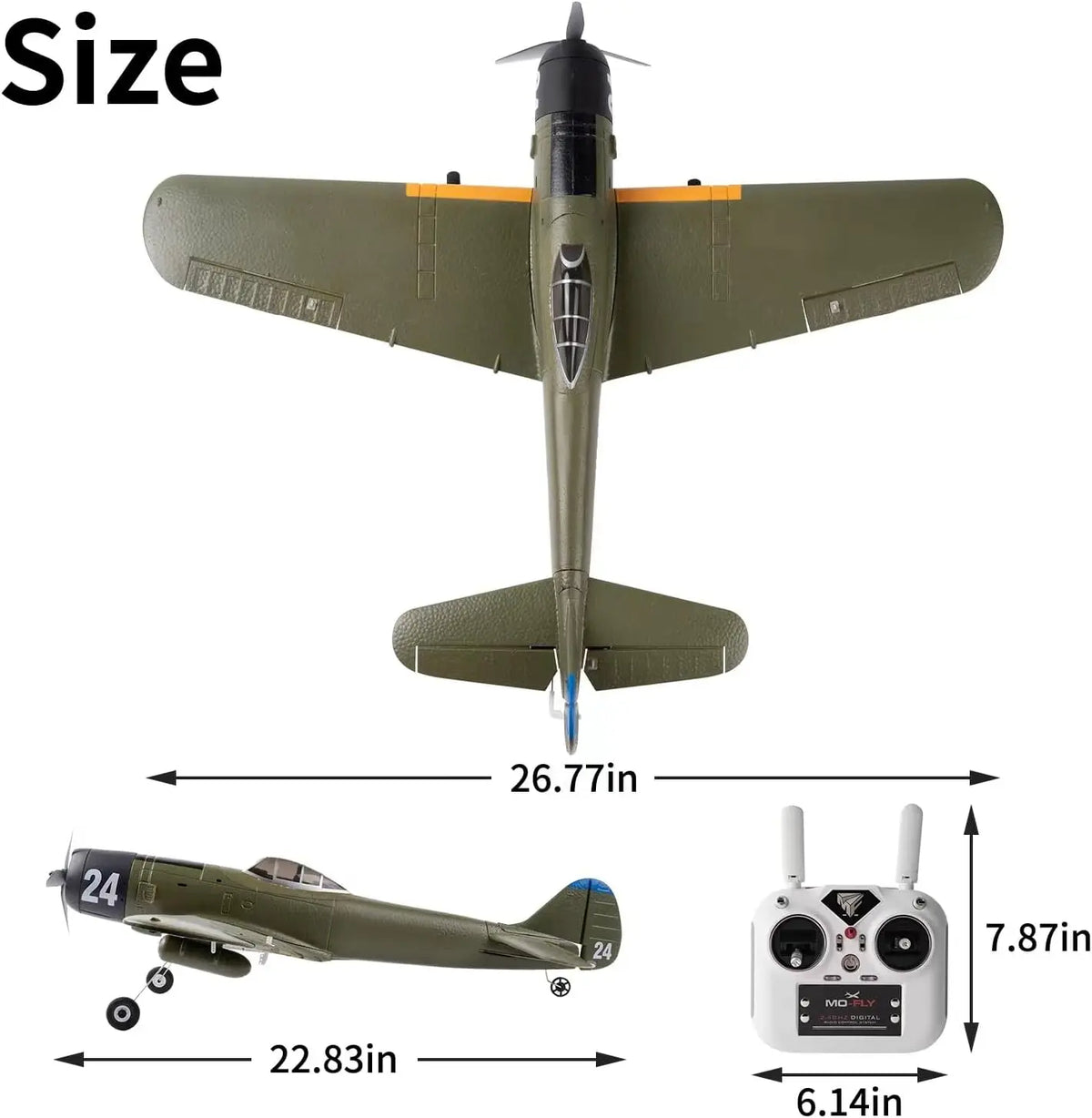 Avión de Control Remoto P-51D P51 Mustang de 690 mm y 27 Pulgadas, Avión de Juguete con Motor sin Escobillas para Principiantes, Adultos Mayores de 14 Años y Expertos, 4 Canales