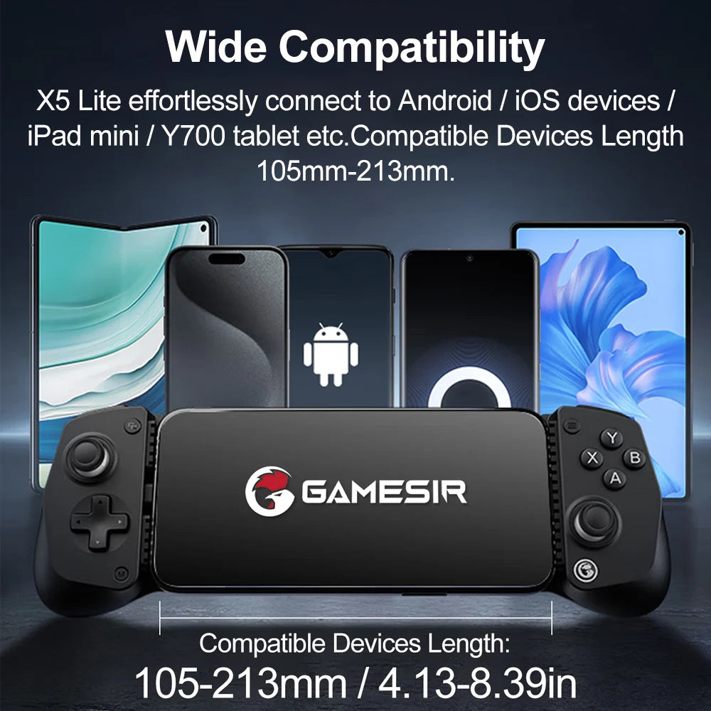 Control de Juego Móvil GameSir X5 Lite, Gamepads para iPhone 17, 16, 15 Series, iOS, iPad Mini, Y700, Tableta Android