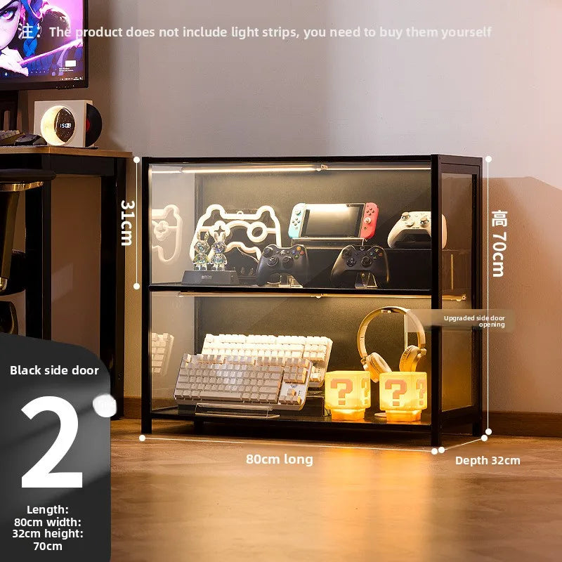 Vitrina para el hogar, modelo de juguete Gundam, productos de e-sports, vitrina de cristal transparente, vitrina para cascos de bloques de construcción