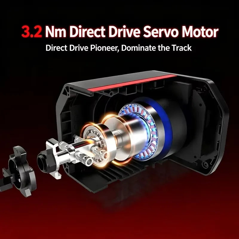 Volante de carreras gaming PXN V10 Pro Direct Drive con servomotor de 3.2Nm, pedales y palanca de cambios para Xbox, PS4, PS5 y PC