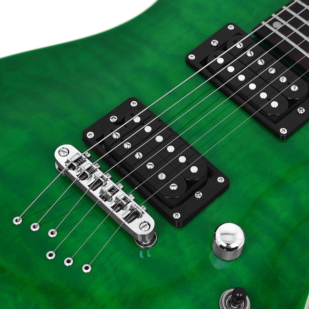 IRIN-Kit verde para guitarra eléctrica, tecnología, diapasón de madera, perspectivas, sonido melodioso elegante para guitarra principiante, el mejor regalo