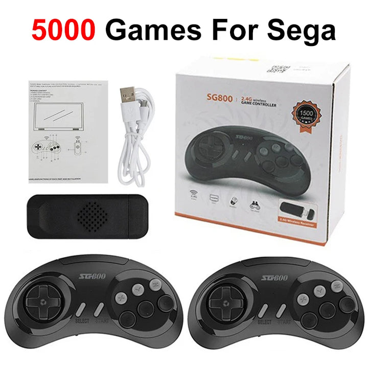 Consola de juegos retro SG800, dispositivo de videojuegos HD para TV de 16 bits para Sega Genesis, 4000 juegos clásicos incorporados con controladores y gamepad