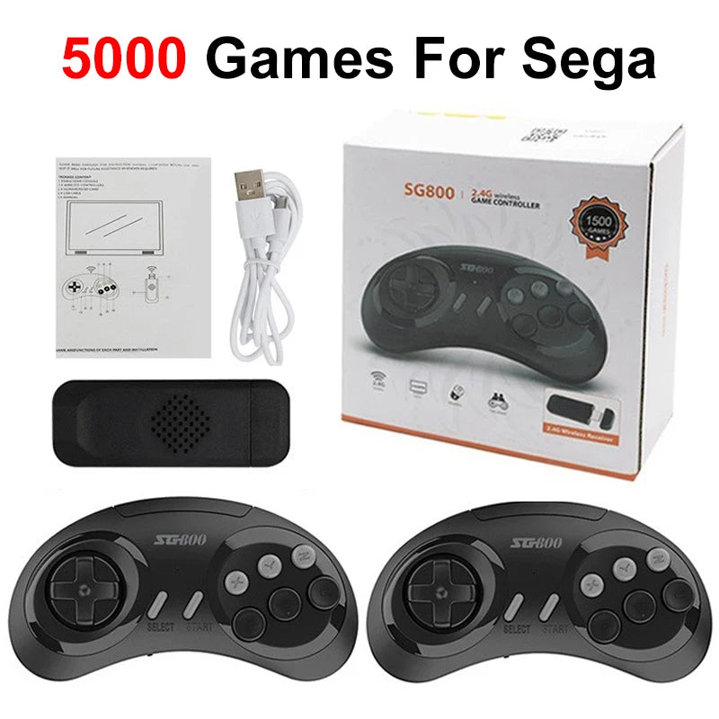 Consola de juegos retro SG800, dispositivo de videojuegos HD para TV de 16 bits para Sega Genesis, 4000 juegos clásicos incorporados con controladores y gamepad