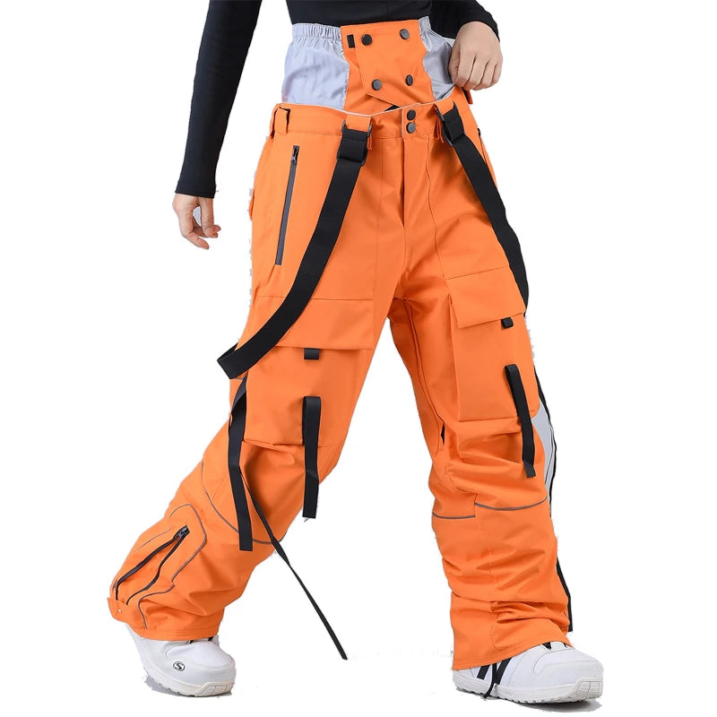 Pantalones de esquí unisex con protección para la cintura, ideales para practicar snowboard, tanto para hombres como para mujeres, y como ropa deportiva de invierno para actividades al aire libre.