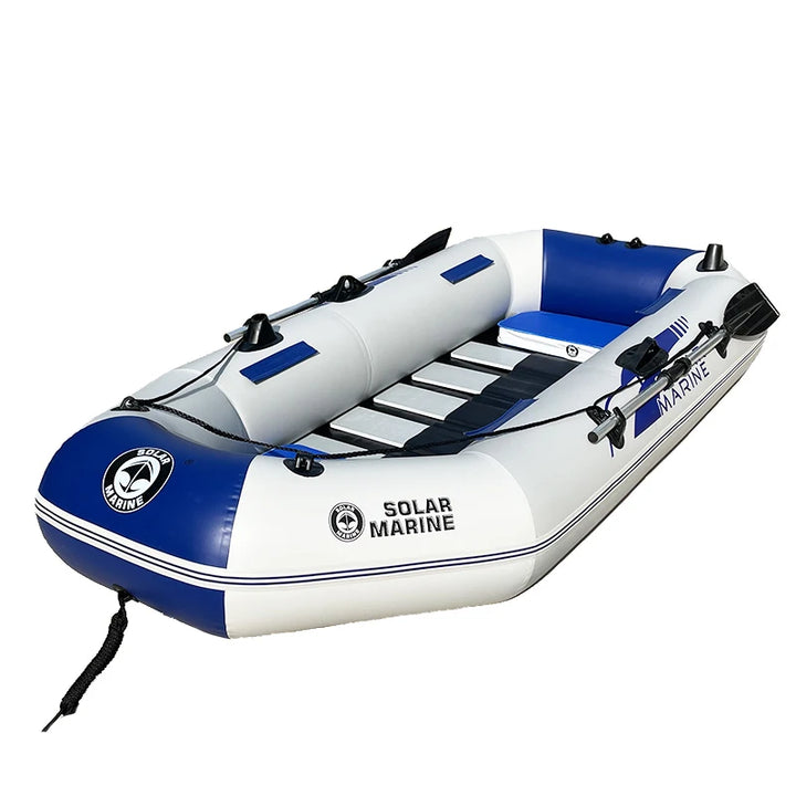 Kayak Inflable de PVC para 3 Personas, Modelo B230-1 de 230 CM, con Piso de Madera, para Pesca, con Remos y Accesorios, en Oferta