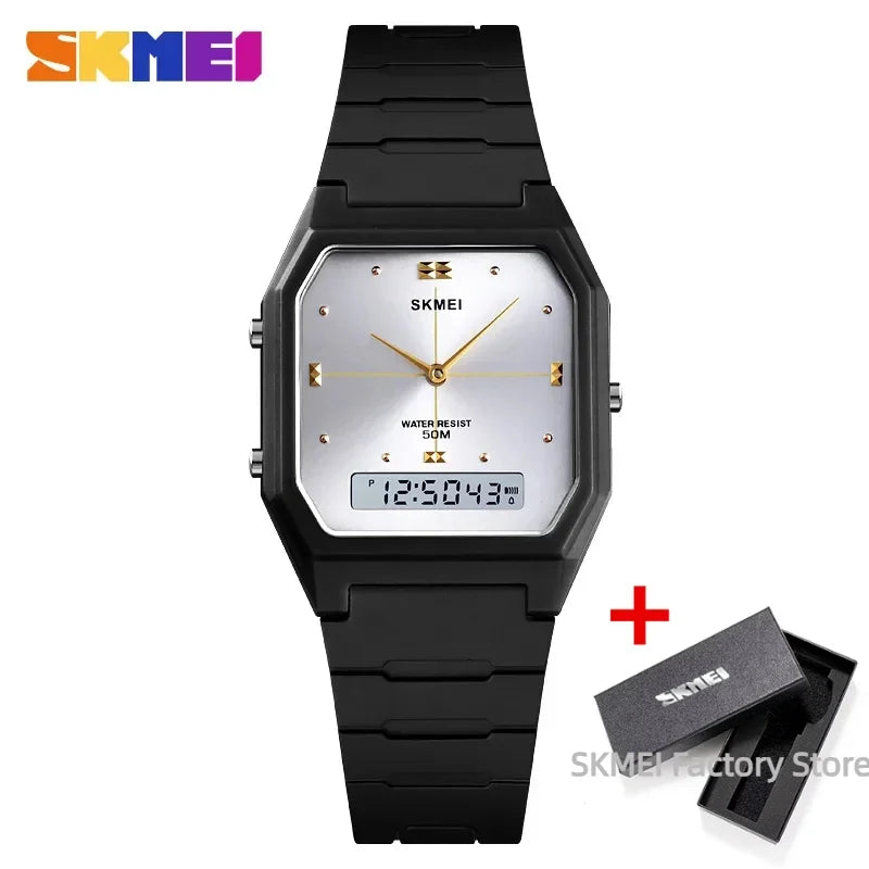SKMEI 1604 Luxury Quartz Watches for Men Women Simple Waterproof Dual Time Countdown Lady Wristwatches Clock Relogio Masculino