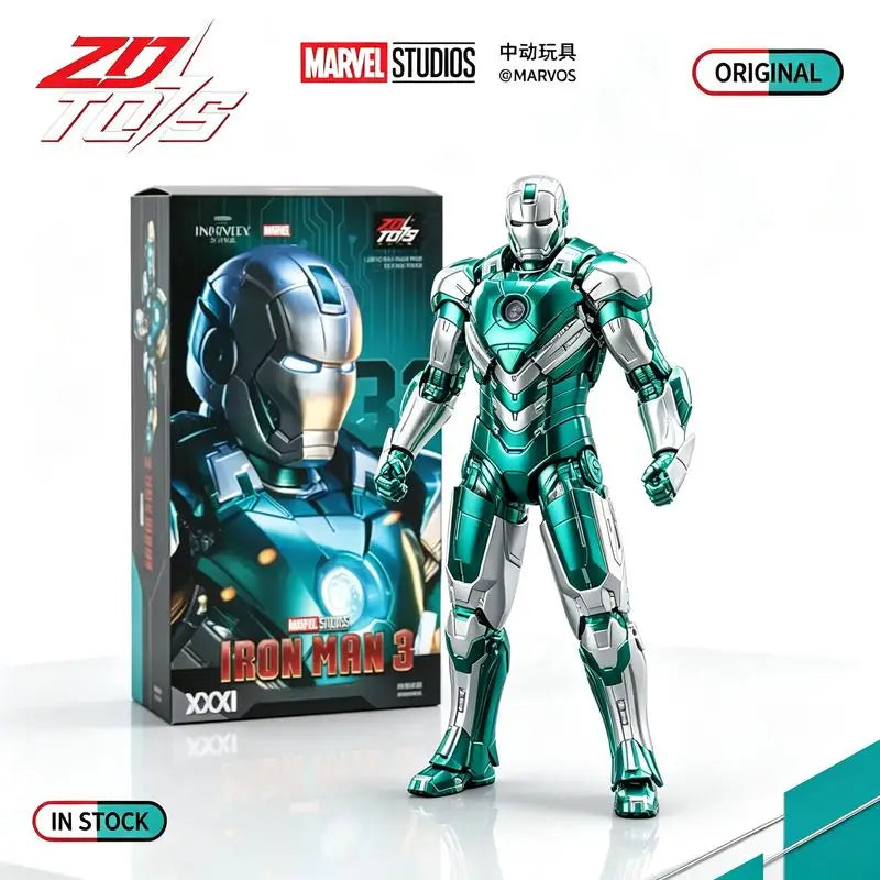 Figura de acción de Iron Man Mk31 de Zd Toys, de la serie Marvel, con articulaciones móviles, modelo coleccionable, ideal como adorno de escritorio o regalo para los fans.