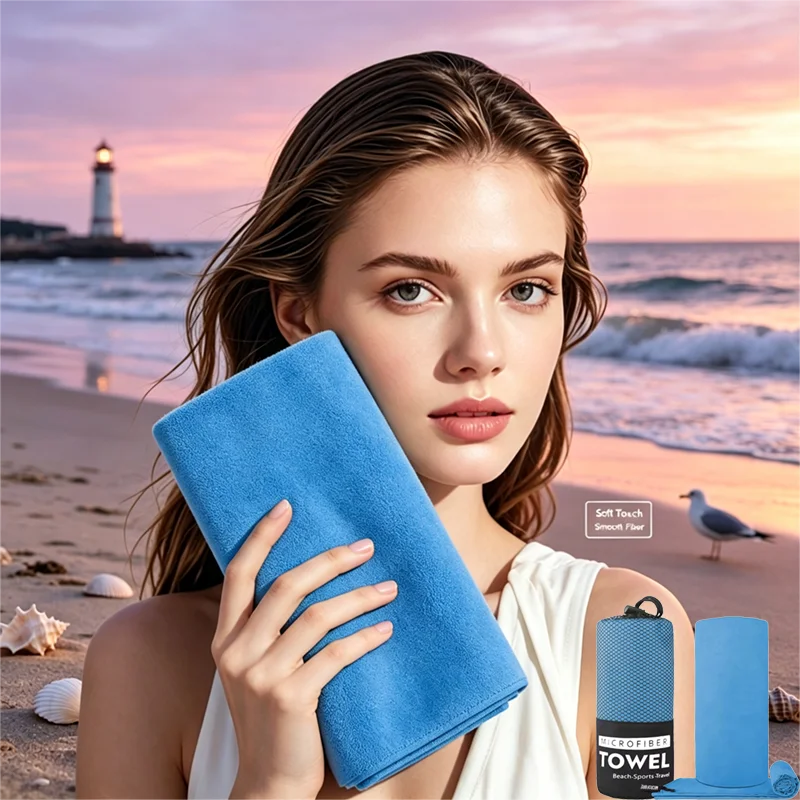 Toalla de playa de microfibra de secado rápido, que no retiene la arena, es de gran capacidad de absorción, suave y fácil de transportar, ideal para nadar, viajar, usar en el gimnasio y para practicar deportes al aire libr