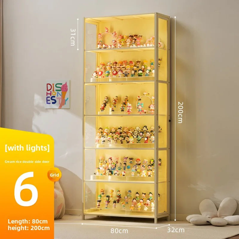 Vitrina de exhibición de madera maciza con puerta de vidrio de lujo, a prueba de polvo, diseño para modelos de cajas ciegas, gabinete de almacenamiento.