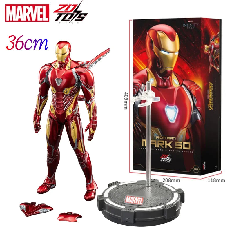 ZD Toys Marvel Avengers Iron Man Figura de acción MK3 MK6 MK50 Spider-Man: No Way Home Scarlet Spider Figura de acción coleccionable Regalo
