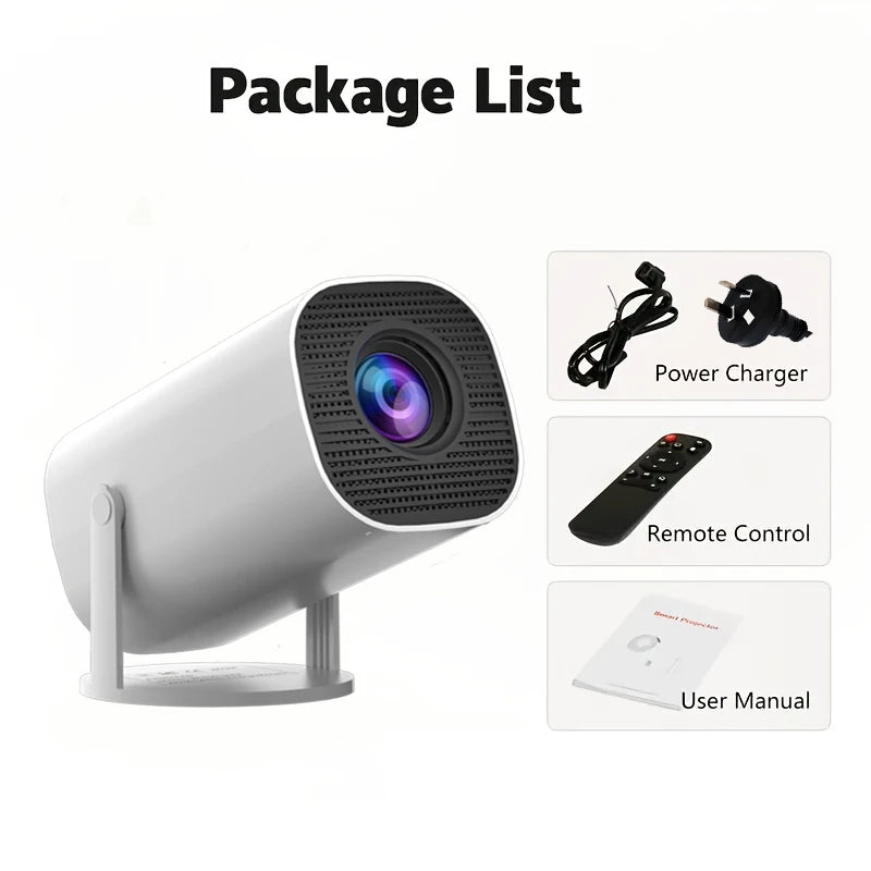 Miniproyector HD, compatible con video 4K, resolución 1280x720P, diseño portátil, con control remoto, brinda experiencia de cine en casa.