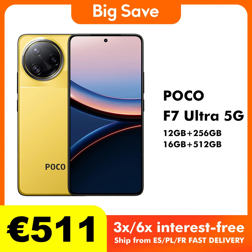Smartphone POCO F7 Ultra 5G NFC 12GB/256GB Versión Global, procesador Snapdragon 8 Elite, cámara OIS de 50 MP, pantalla AMOLED de 6,67"