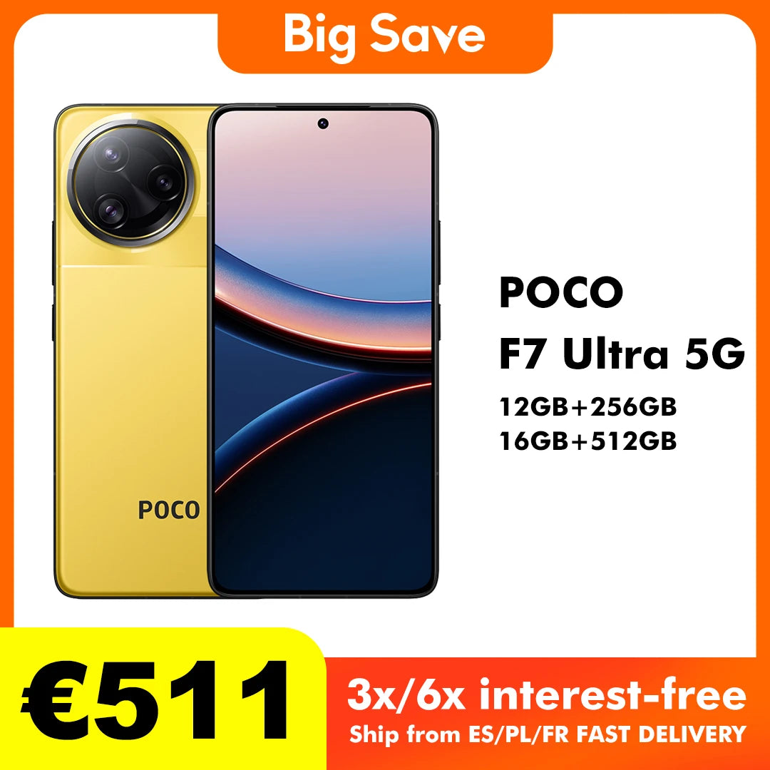 Smartphone POCO F7 Ultra 5G NFC 12GB/256GB Versión Global, procesador Snapdragon 8 Elite, cámara OIS de 50 MP, pantalla AMOLED de 6,67"
