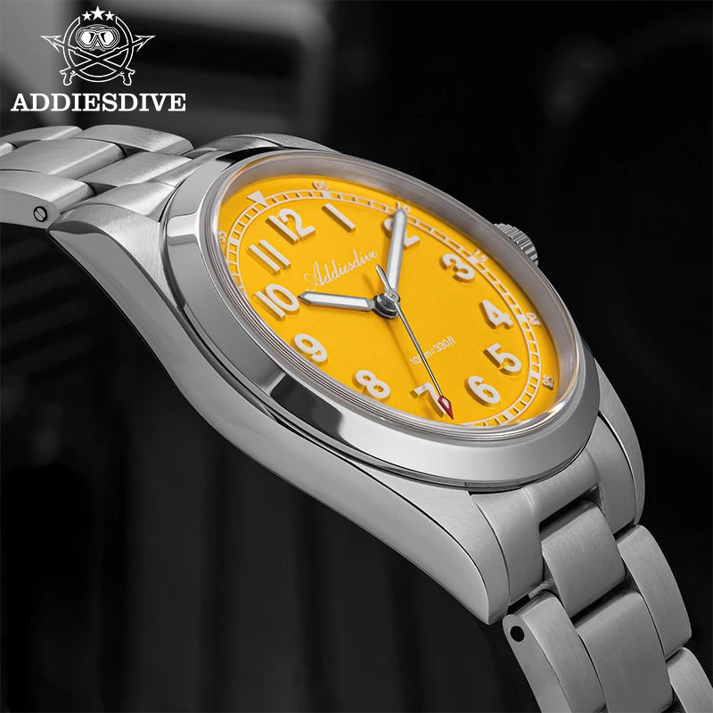 ADDIESDIVE Luxury Quartz Wristwatch Waterproof BGW9 Luminous Men Watch Sapphire Glass Leisure AD2521 Stainless Steel Watch