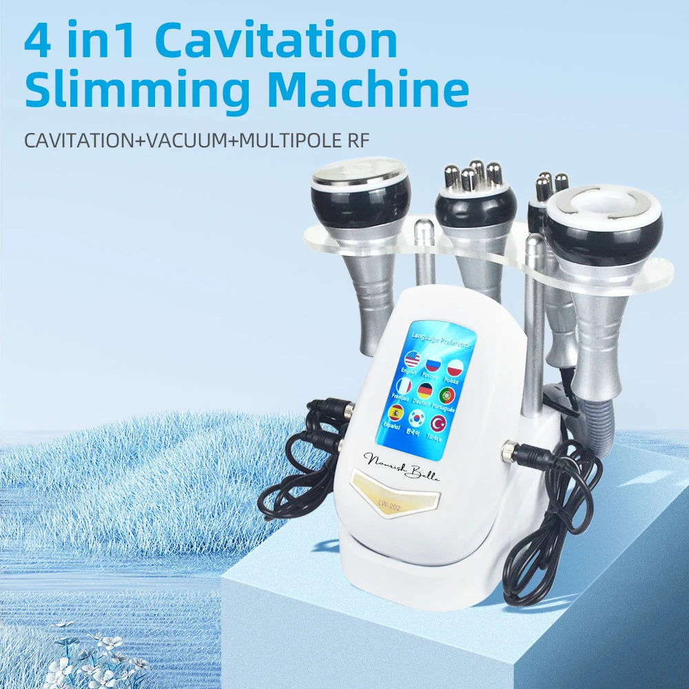 Máquina de Cavitación y Masaje Adelgazante Moonic 4 en 1 40K, Equipo Multifuncional para Reafirmar y Levantar el Rostro y el Cuerpo, Herramienta para el Cuidado de la Piel para Uso en Spa