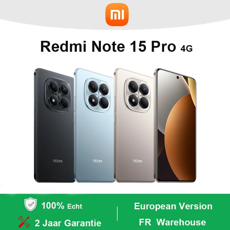 Smartphone Xiaomi Redmi Note 15 Pro 4G, procesador MediaTek Helio G200-Ultra, pantalla AMOLED de 6,77", cámara de ultra claridad de 200 MP, batería de 6500 mAh (típ.), resistencia al agua IP65, NFC