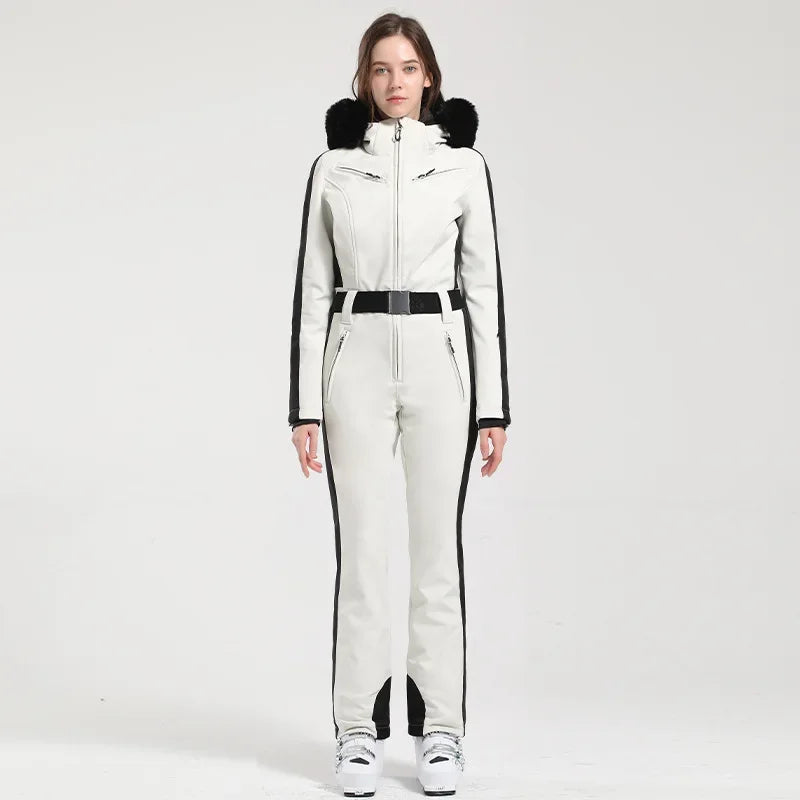 Traje de esquí de una pieza para mujer, chaqueta cálida para Snowboard al aire libre, conjunto de esquí, monos impermeables a prueba de viento, ropa de invierno, novedad de 2025