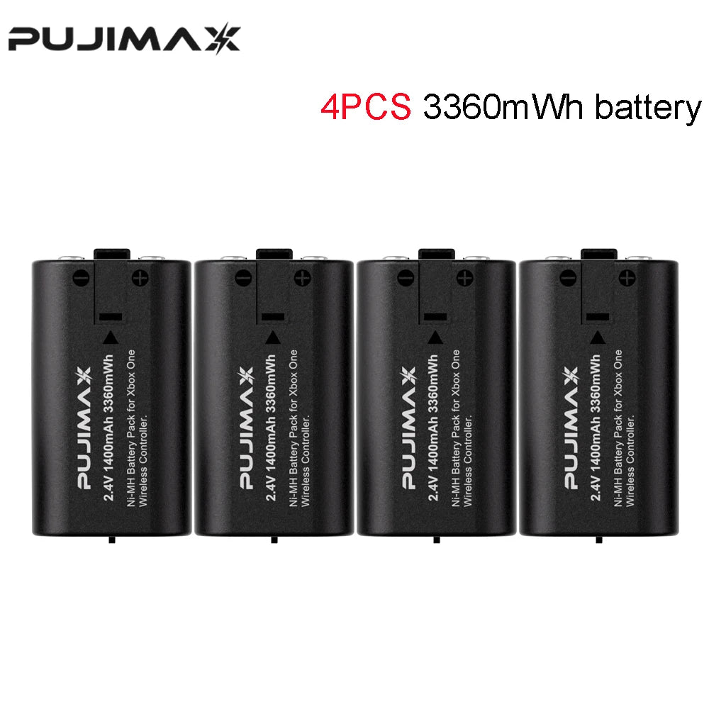 Paquete de baterías recargables PUJIMAX 3360mWh Ni-MH para XBOX Serie S/X y XBOX ONE S/X/Elite con cargador + cable de carga