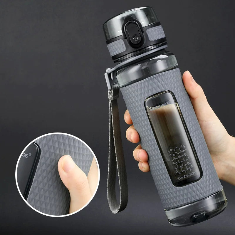 Botellas de agua deportivas sin BPA, botella de bebida de plástico Tritan portátil para gimnasio, anticaída, a prueba de fugas, hervidor de Fitness de gran capacidad