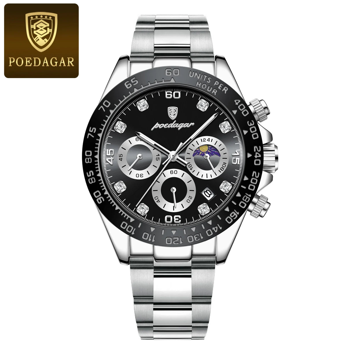 Reloj de pulsera para hombre POEDAGAR de lujo a la moda, cronógrafo, con fecha, cuarzo de alta calidad, resistente al agua, luminoso, estilo militar.