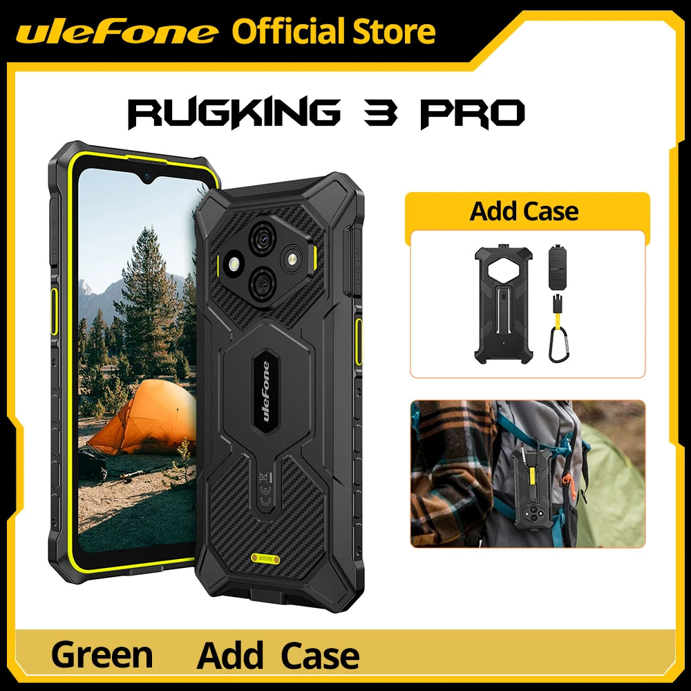 【Estreno mundial】Teléfono resistente Ulefone RugKing 3 Pro, 6.56", 120Hz, 5700mAh, Android 15, hasta 16GB RAM, 128GB ROM, NFC, 4G, global