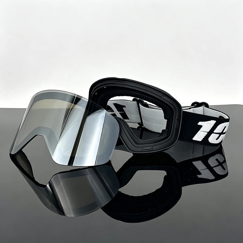 Gafas de esquí y snowboard unisex para exteriores con lente magnética, antivaho, protección UV400, a prueba de viento, gafas de motocross, máscara de esquí.