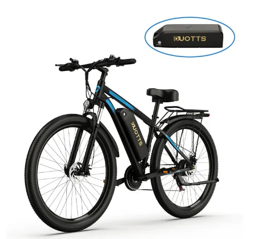 Bicicleta eléctrica EU 2026 Duotts C29 de 29 pulgadas, bicicleta de carretera eléctrica con batería doble, marco de aluminio de 48V15Ah, 21 velocidades, autonomía máxima de 50 km