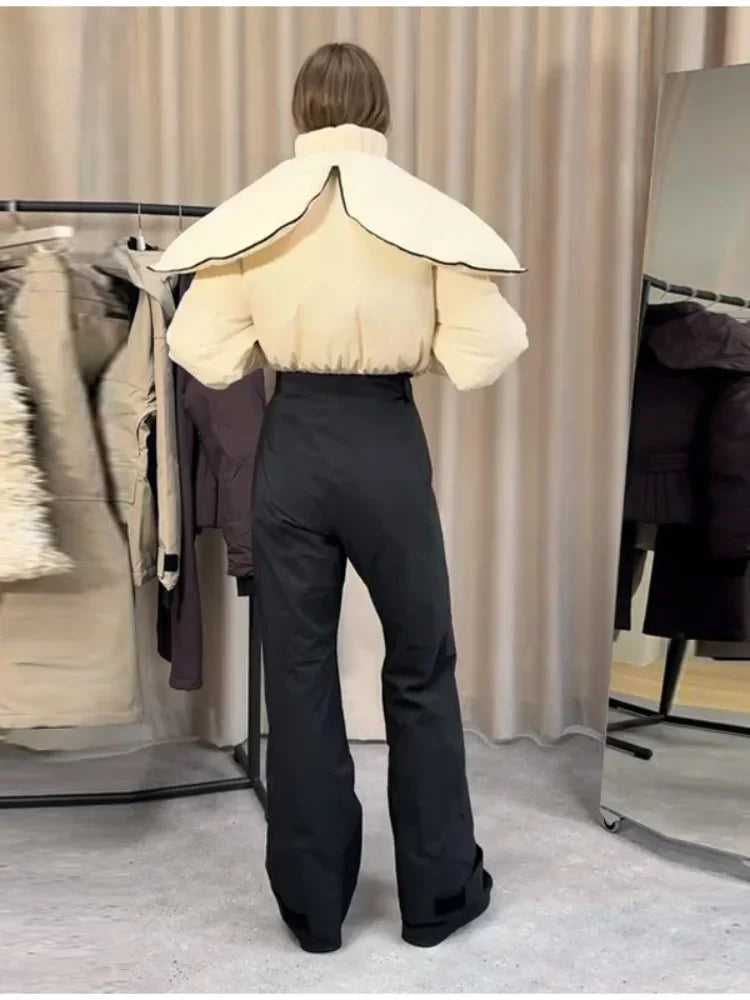 Mono de esquí de invierno con capucha y cinturón para mujer, cuello alto, mono de esquí de una pieza, otoño 2026, mono cálido de calle para mujer, novedad