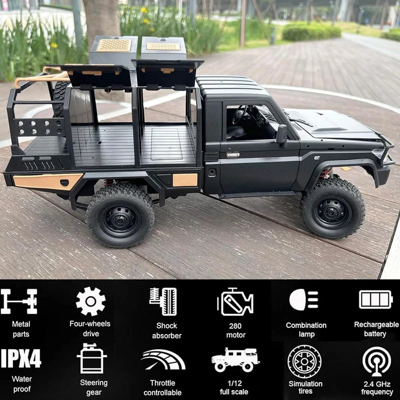 1:12 MN Model MN82S RC Off Road Truck 2.4G RTR Version 4WD All Terrain Remote Control Crawler Car Hobby Toy For Boys Adult Gifts