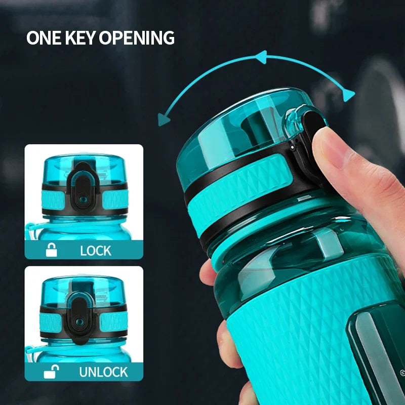 UZSPACE botellas de agua deportivas sin BPA portátil gimnasio anticaída a prueba de fugas hervidor de Fitness de gran capacidad botella de bebida de plástico Tritan