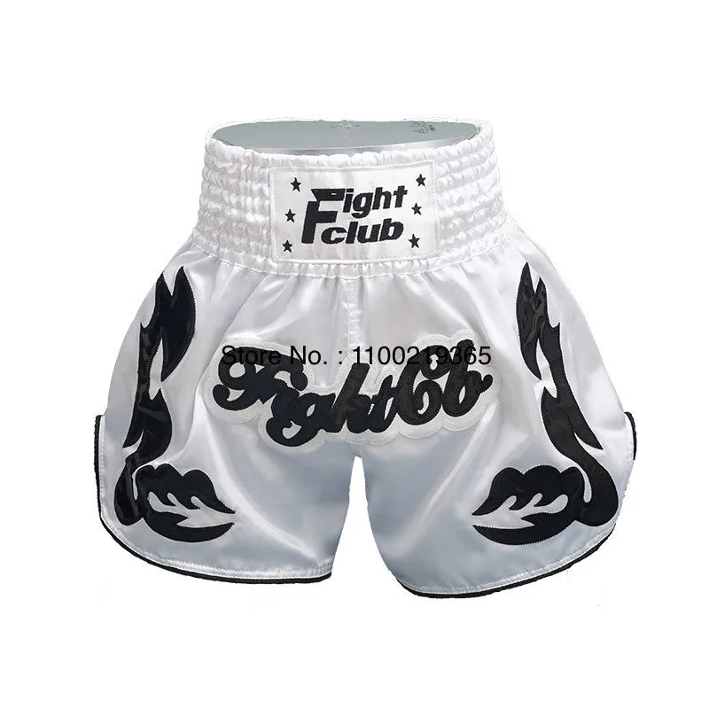 Pantalones cortos Muay Thai 2025, nuevos pantalones cortos de Kick Boxing para hombres, mujeres y niños, artes marciales Retro Thaiboxing Kickboxing Cage, pantalones de entrenamiento de lucha