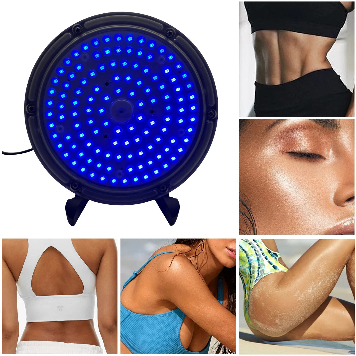Lámpara de Bronceado UV de Escritorio con 120 LED. Para el Bronceado Facial y Corporal con Rayos Ultravioleta. 457 Luz Azul. Para tomar el sol en casa