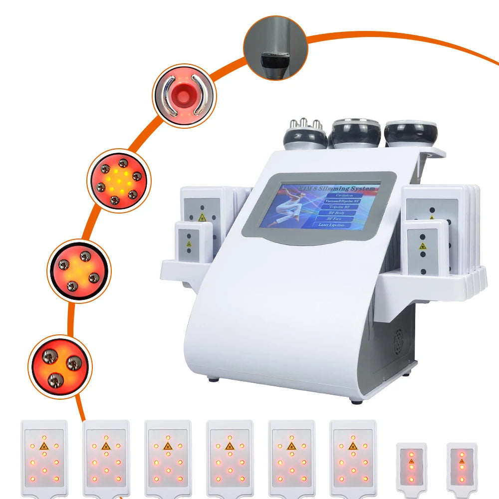 NUEVA Máquina de Cavitación Ultrasónica 6 en 1 40k KIM8 con Sistema de Vacío para Adelgazamiento, Lifting Facial, Reducción de Celulitis y Masaje Corporal, Recién Llegada del Almacén Alemán, Entrega Rápida