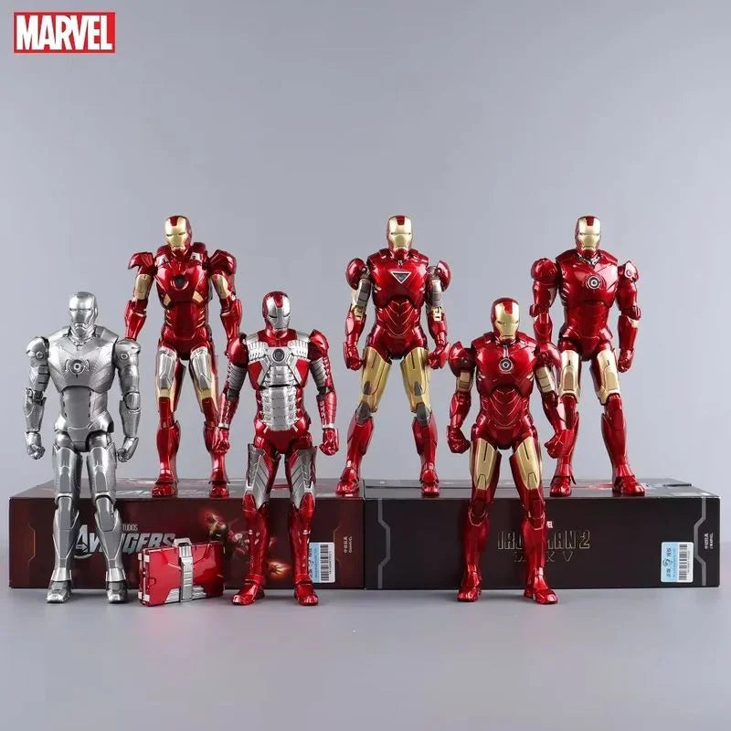 Figura de Acción ZDTDS Marvel Avengers Iron Man Serie Mark con Luz LED, Modelo Coleccionable para Adultos, Juguete de Exhibición