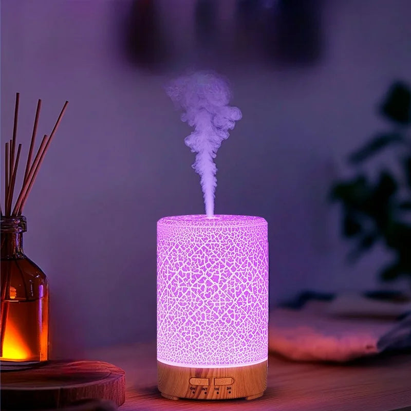 Difusor de aceites esenciales (sin aceite) con alimentación USB y luces LED de 7 colores, humidificador ultrasónico para sala de estar u oficina