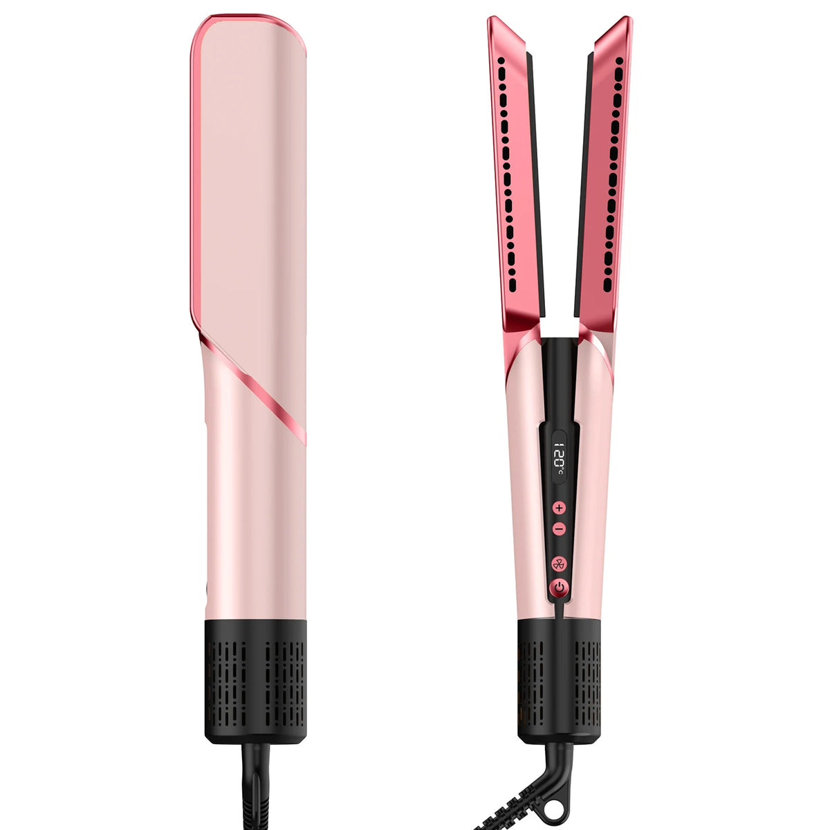 Secador de Pelo de Verano 2 en 1 con Aire Frío y Caliente, Plancha y Rizador de Pelo, Alisador y Rizador de Cabello