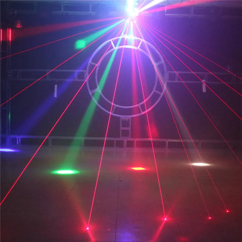 Luz de discoteca profesional, haz LED láser estroboscópico, efectos 3 en 1, cabezal móvil, iluminación de escenario DMX para discoteca, DJ y fiestas en casa