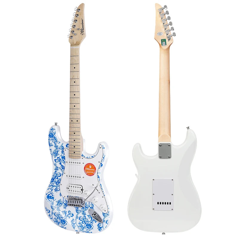 Guitarra Eléctrica MS-100 Estilo ST de 6 Cuerdas y 22 Trastes, Cuerpo de Madera de Álamo, Diapasón de Arce Canadiense, Instrumento Musical Profesional