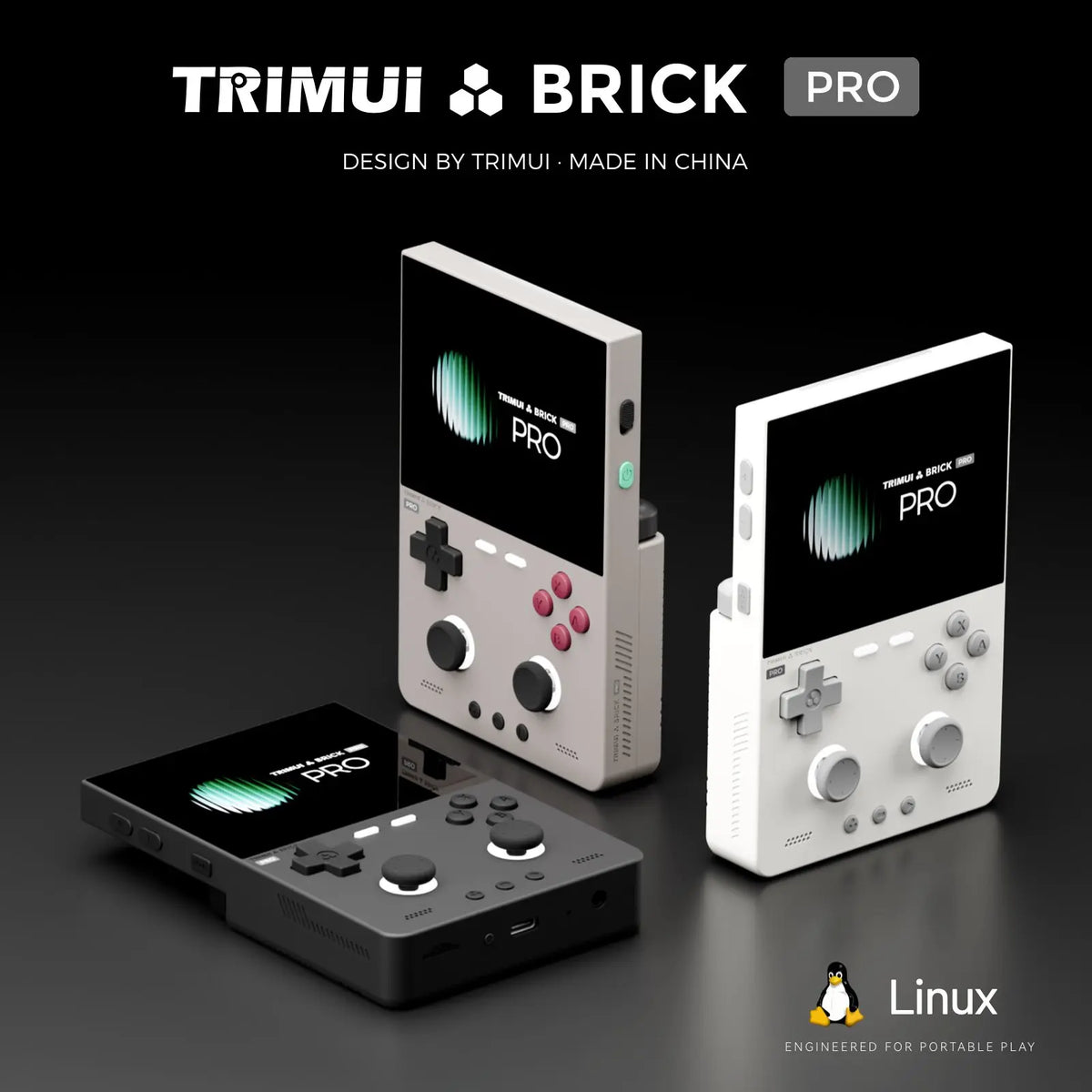Consola de juegos portátil retro Trimui Brick Pro, construcción CNC unibody, batería de larga duración de 5000 mAh, joysticks de efecto Hall, pantalla IPS de 3.95", emulador Linux, regalo