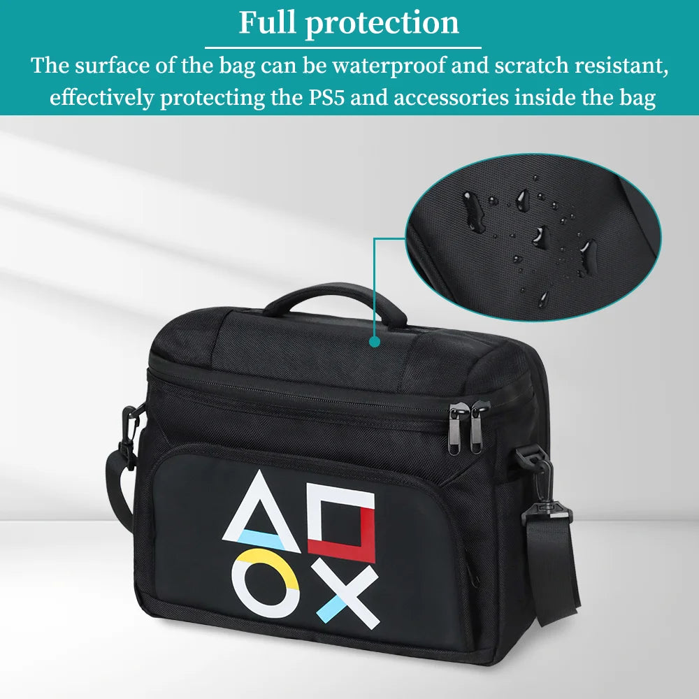 Estuche de transporte de viaje para PS5 Slim/Pro, bolso de hombro protector portátil para accesorios de PS5 edición disco/digital