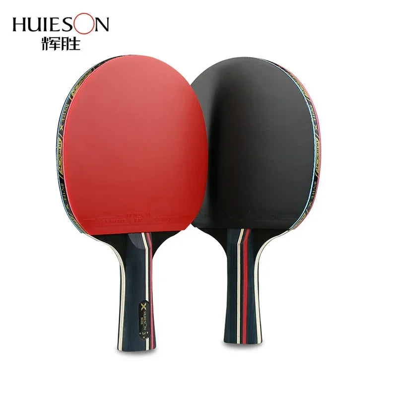 Raqueta de Tenis de Mesa HuIESon Oficial de 3/5 Estrellas, Raqueta Profesional de Entrenamiento de Carbono para Tenis de Mesa