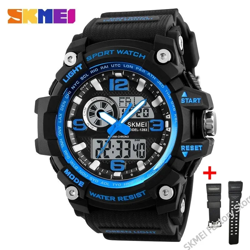 Reloj digital deportivo SKMEI 1283 para hombre, resistente al agua, a prueba de golpes, con luz LED, modelo 1637