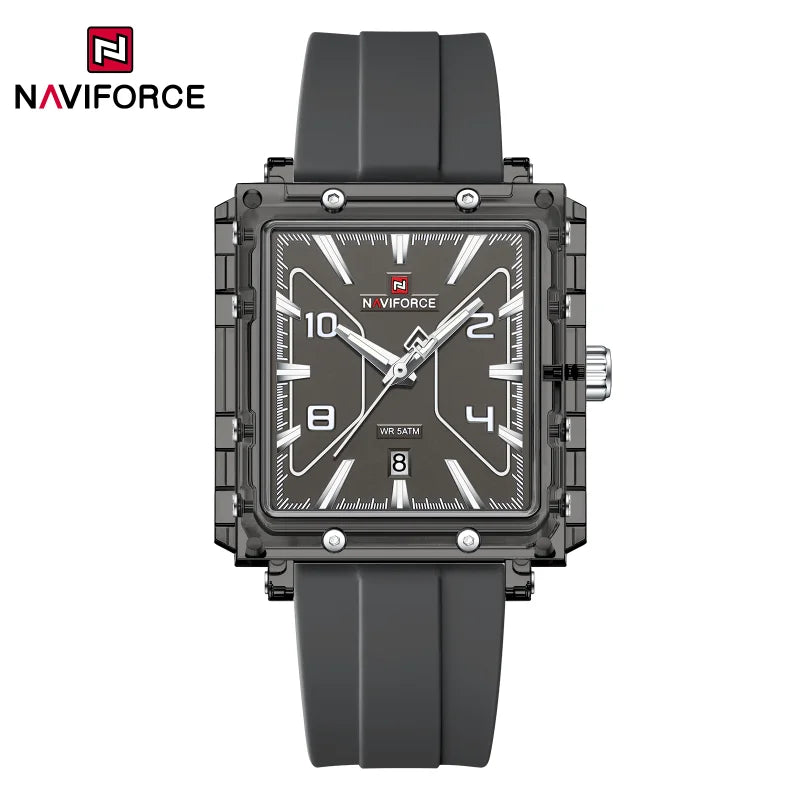 Reloj de cuarzo para hombre NAVIFORCE de alta calidad, resistente al agua 50M, deportivo, con visualización de fecha, correa de silicona y manecillas luminosas, regalo para chico, Reloj Hombre